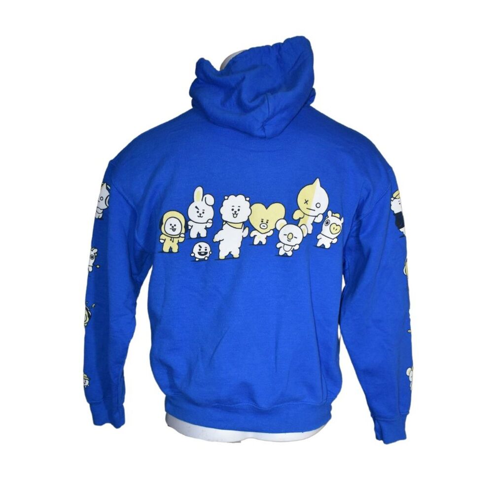 BT21 Hoodie Blue Line Friends BTS Unisex Medium